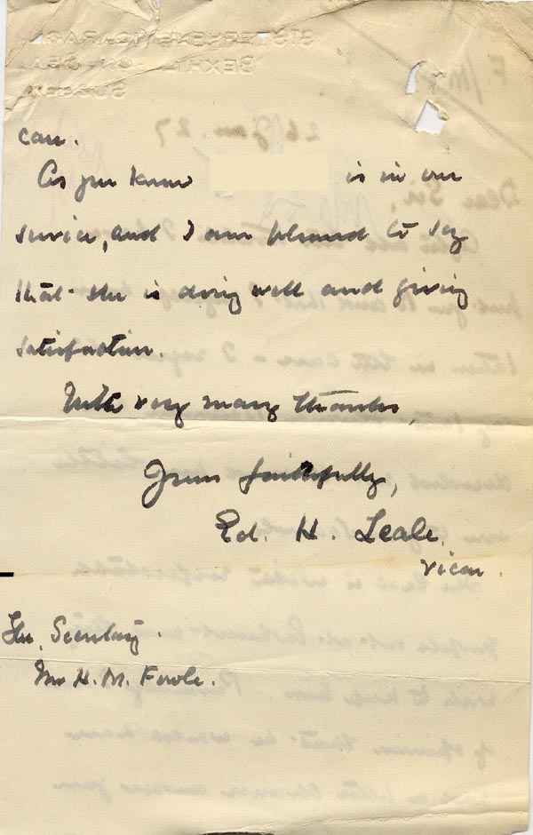 Large size image of Case 3271 61. Letter from F's employer  26 January 1927
 page 2
