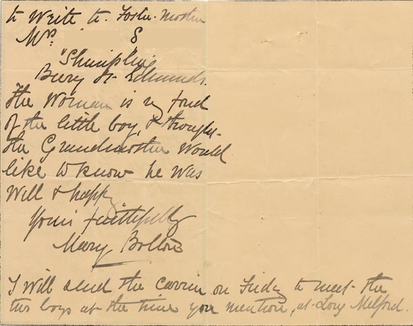 Large size image of Case 3303 3. Letter to Revd Edward Rudolf from Mary Bolton, Shimply Rectory c. 7 November 1892
 page 2
