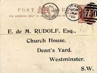 Large size image of Case 3326 2. Notice of Discharge postcard 21 December 1898
 page 1