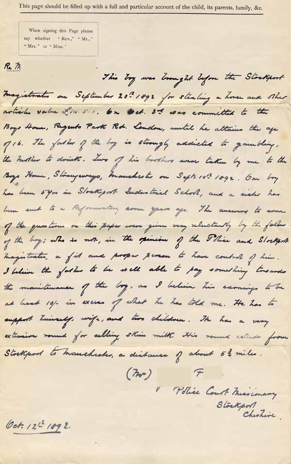 Large size image of Case 3329 1. Application to Waifs and Strays' Society 13 October 1892
 page 3