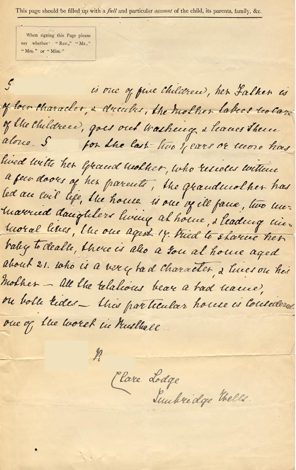 Large size image of Case 3574 1. Application to Waifs and Strays' Society 30 March 1893
 page 3
