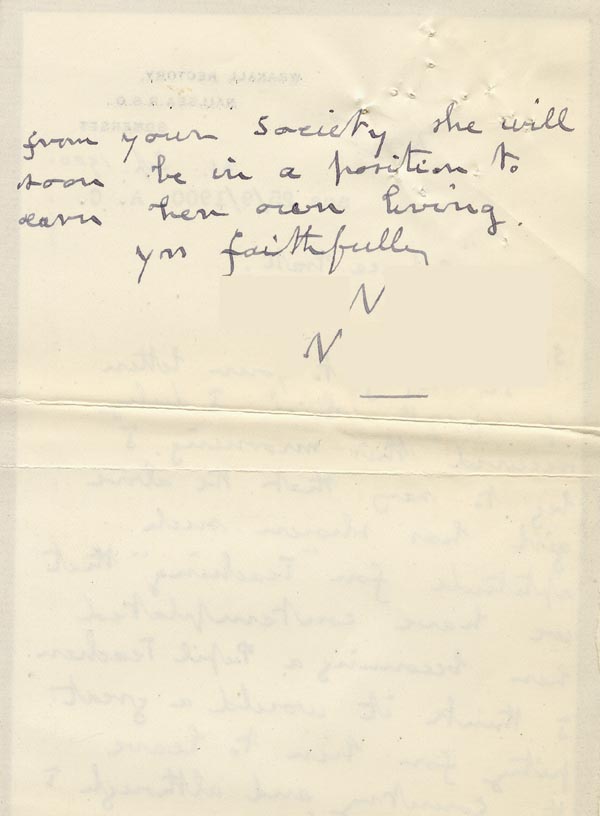 Large size image of Case 3583 7. Letter from Henry Vaughan to Edward Rudolf  21 September 1900
 page 2