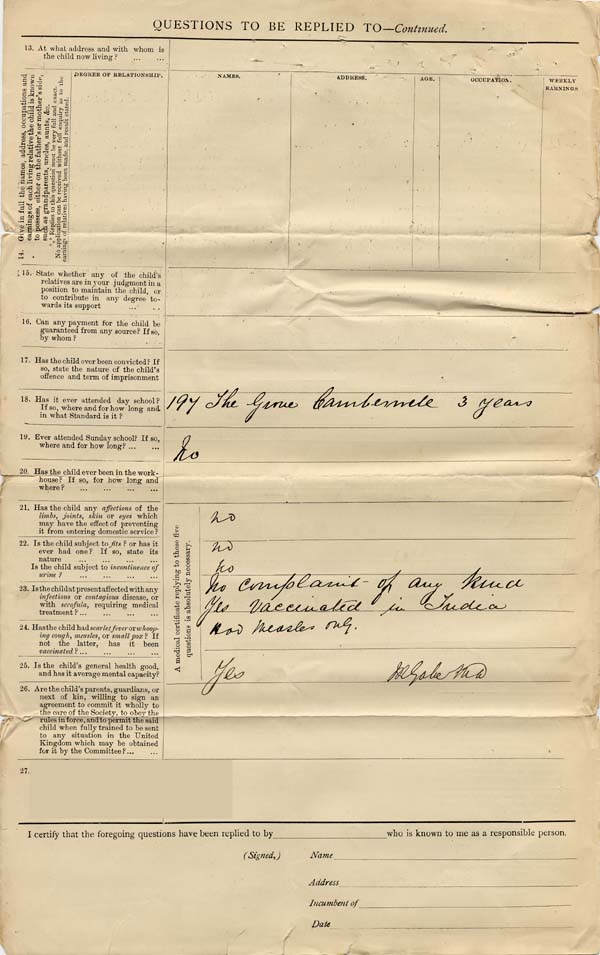 Large size image of Case 3622 2. Application to Waifs and Strays' Society (W) c. May 1893
 page 2