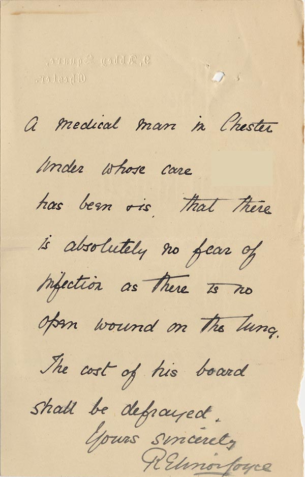 Large size image of Case 3622 13. Letter from Tattenhall Home 21 October 1909
 page 2