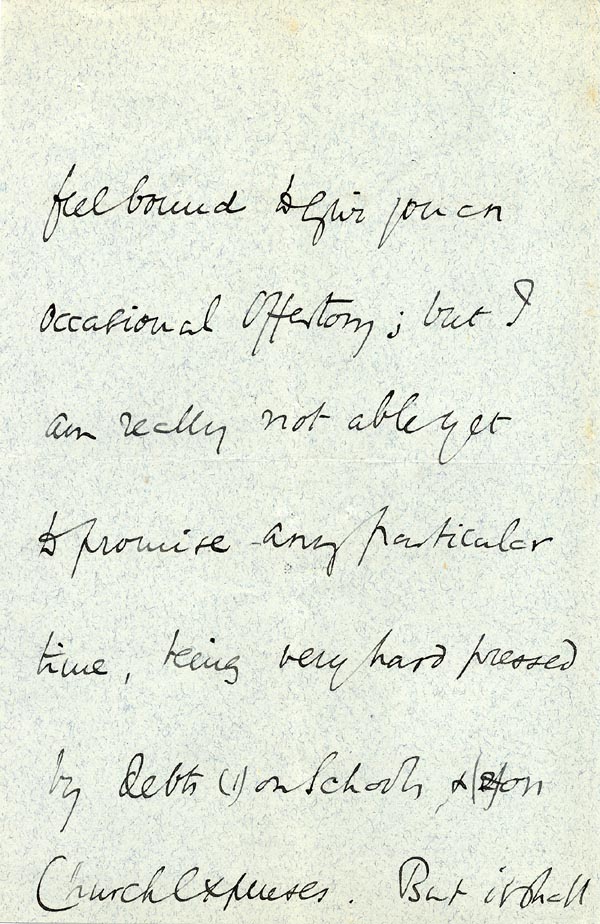 Large size image of Case 3737 4. Letter from New Southgate vicarage 6 June 1893
 page 2