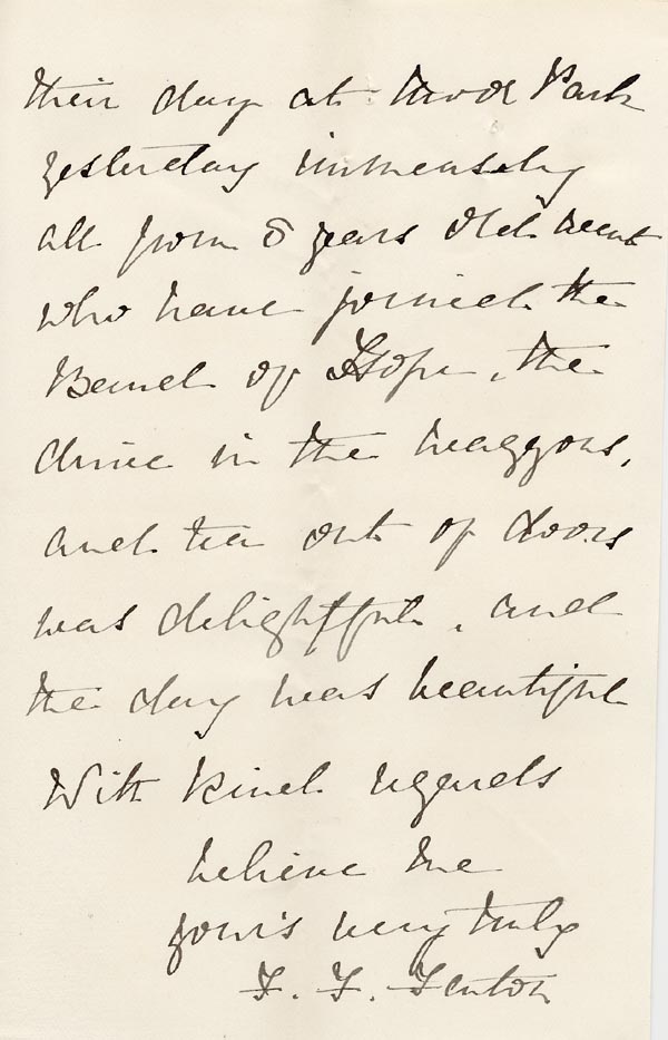 Large size image of Case 3737 5. Letter from Mrs Fenton The Grange, Hillingdon 8 June 1893
 page 3