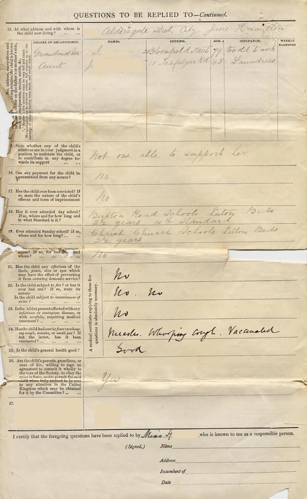 Large size image of Case 3821 1. Application to Waifs and Strays' Society  1 June 1893
 page 2