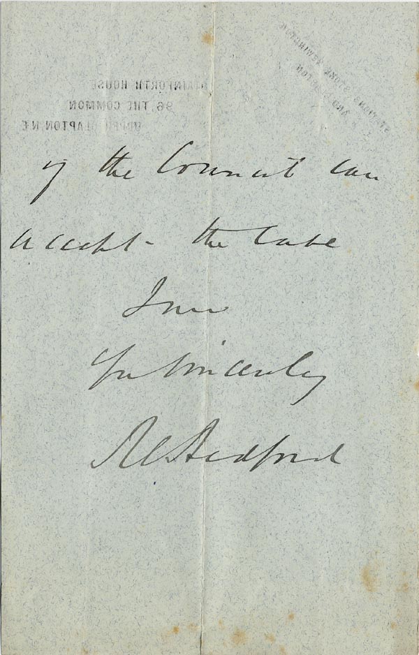 Large size image of Case 3821 3. Letter from Stainforth House 6 June 1893
 page 2