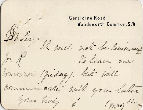 Large size image of Case 3821 11. Letter from Mrs C. c.10 November 1899
 page 1