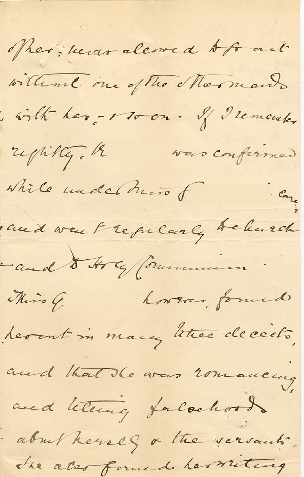 Image of Case 3821 9. Letter from Mrs Blatch  8 November 1899
 page 3