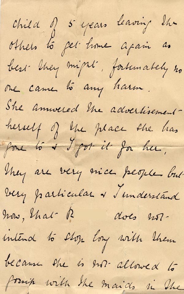 Image of Case 3821 18. Letter from the St Agnes Home 25 September 1901
 page 2
