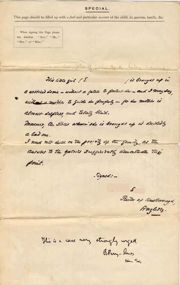 Large size image of Case 4199 1. Application to Waifs and Strays' Society  30 January 1894
 page 3