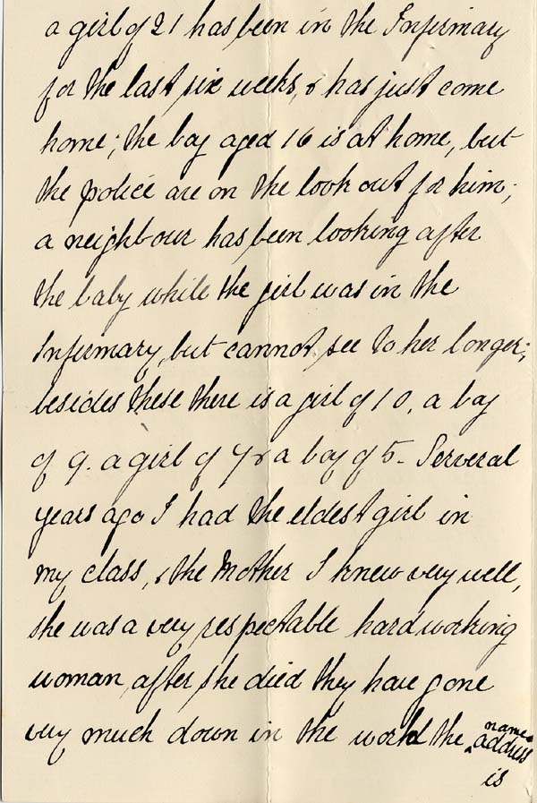 Large size image of Case 4202 2. Letter from Miss W.  9 March 1894
 page 2
