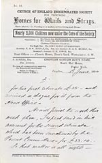 Image of Case 4314 2. Letter from S. Rogers, Honorary Secretary of the Gordon Boys Home, Croydon. [part of the letter appears to be missing]  5 June 1894
 page 5