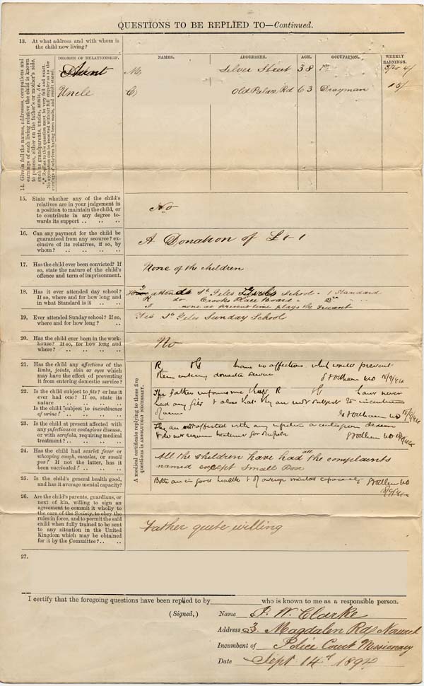 Large size image of Case 4488 1. Application to Waifs and Strays' Society  14 September 1894
 page 2