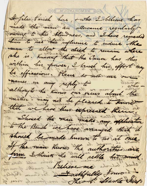 Large size image of Case 4488 6. Letter from National Society for the Prevention of Cruelty to Children 22 April 1895
 page 2