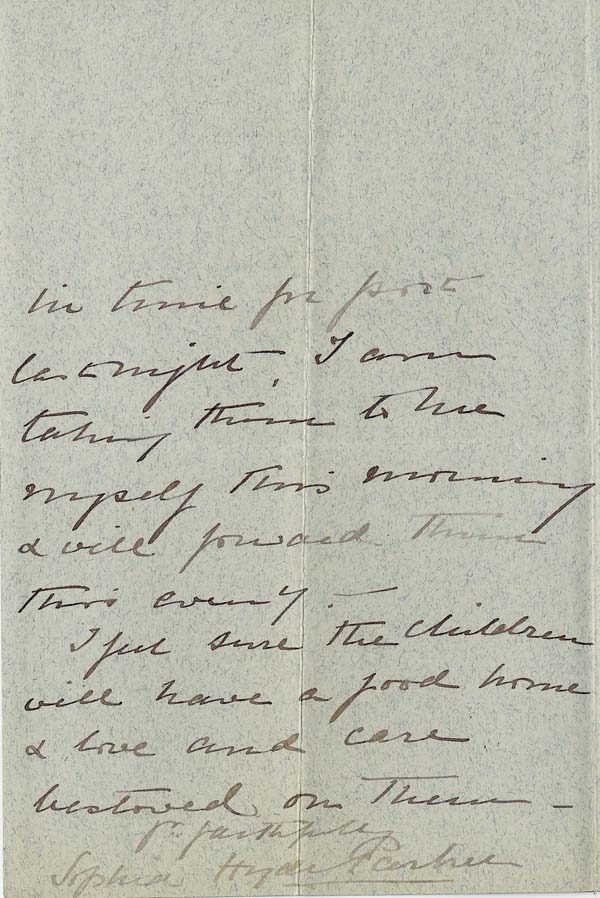 Large size image of Case 4488 10. Letter from Mrs Parker c. 27 October 1895
 page 2