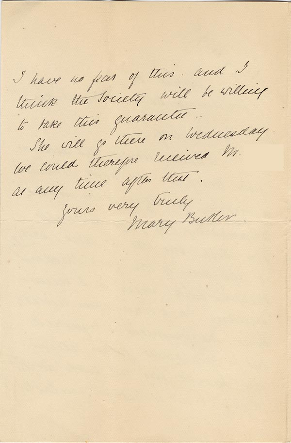Large size image of Case 4770 8. Letter to Mr Rudolf  from Mary Butler 26 April 1895
 page 2