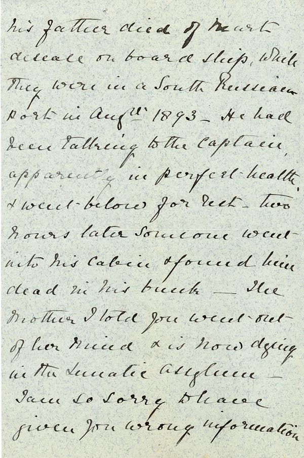 Large size image of Case 4776 5. Letter from Miss Savage  27 April 1895
 page 2