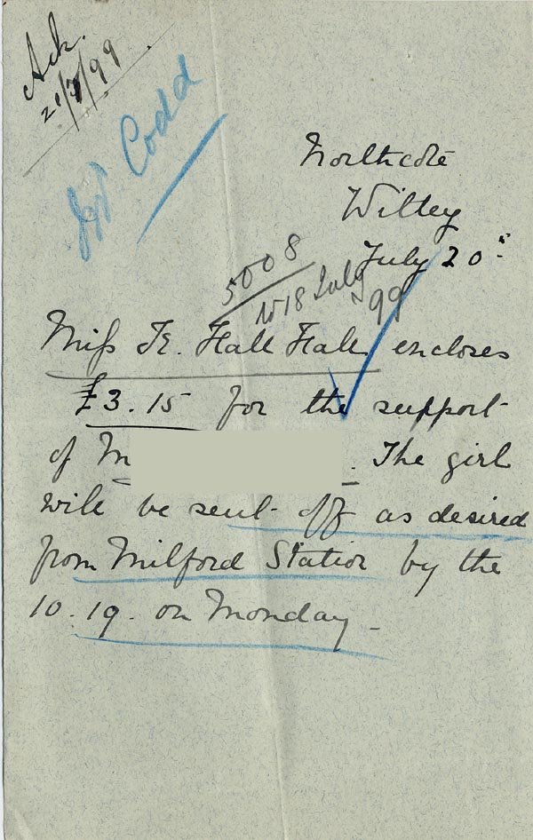 Large size image of Case 5008 21. Note concerning support of M 20 July 1899
 page 1