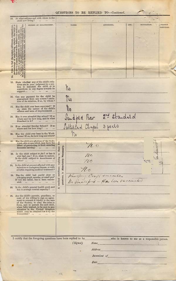 Large size image of Case 5977 1. Application to Waifs and Strays' Society  1 June 1897
 page 2