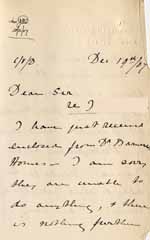 Image of Case 6001 18. Letter from Miss Williams giving news of Dr Barnardo's Homes and suggesting a Metropolitan Asylums Board Home in Darenth, Kent  19 December 1907
 page 1