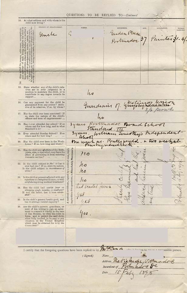 Large size image of Case 6334 1. Application to Waifs and Strays' Society  15 February 1898
 page 2