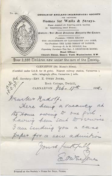Large size image of Case 6334 2. Notice of vacancy at St Mark's Home  17 February 1898
 page 1
