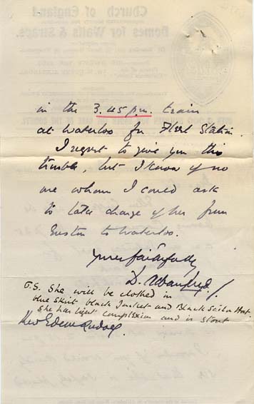 Large size image of Case 6334 8. Letter concerning E's travel arrangements  9 March 1904
 page 2
