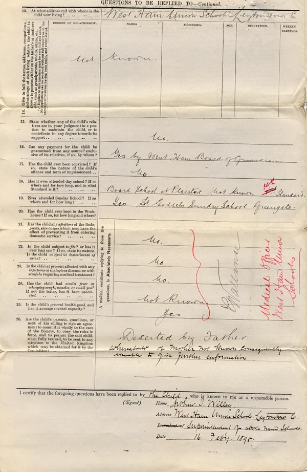Large size image of Case 6351 1. Application to Waifs and Strays' Society 16 February 1898
 page 2