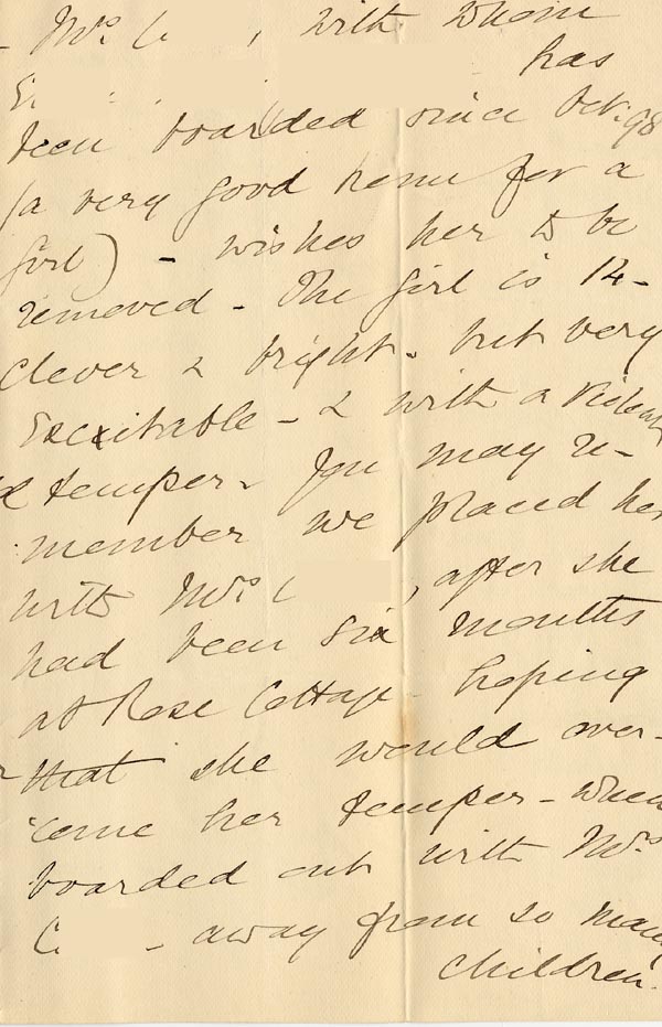 Large size image of Case 6351 10. Letter from Mrs Brandreth, Sec. of Rose Cottage Home For Girls to Edward Rudolf 14 April 1900
 page 3