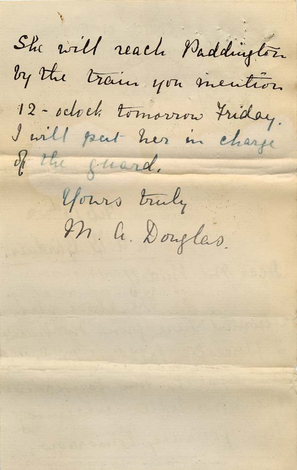 Large size image of Case 6424 11. Letter from the Belbroughton Home about A's journey to London  13 February 1902
 page 2