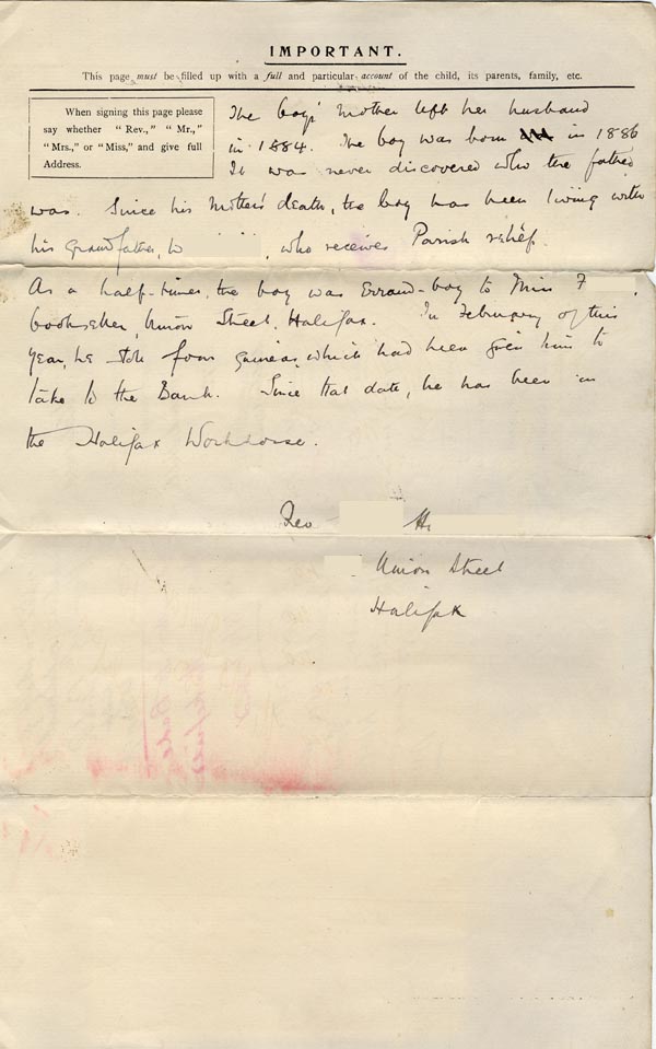 Large size image of Case 6458 1. Application to Waifs and Strays' Society  3 May 1898
 page 3