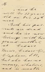 Image of Case 6537 2. Letter from Revd D. of St Saviour's, Clapham concerning H's circumstances  18 June 1898
 page 2
