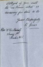 Image of Case 8473 10. Letter from Mr R. Jones to Edward Rudolf c. 1 July 1905
 page 2