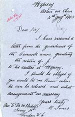 Image of Case 8473 13. Letter from Mr R. Jones to Edward Rudolf  4 August 1905
 page 1