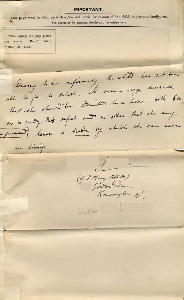 Large size image of Case 8587 1. Application to Waifs and Strays' Society  23 October 1901
 page 3