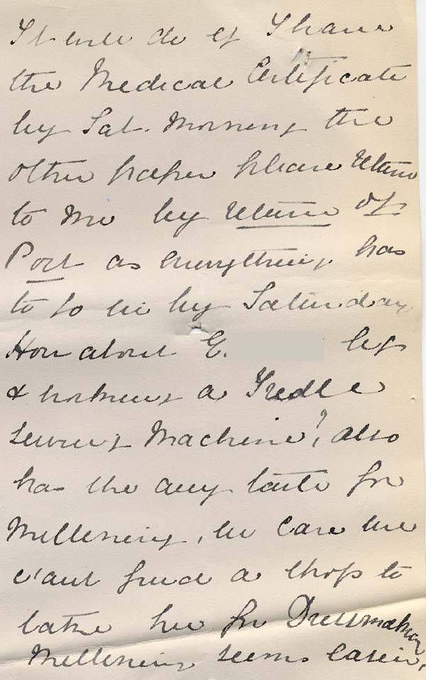 Large size image of Case 8587 21. Letter from Miss B. to St Nicholas' Home about E's future employment  25 January 1910
 page 3