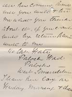 Image of Case 8587 29. Letter from Miss B. to St Nicholas' Home discussing E's health and possible dates for her to start work  30 March 1910
 page 3