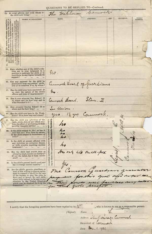 Large size image of Case 8625 1. Application to Waifs and Strays' Society  1 December 1901
 page 2