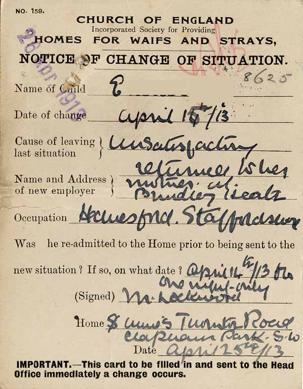 Large size image of Case 8625 32. Notice of change of situation  25 April 1915
 page 2