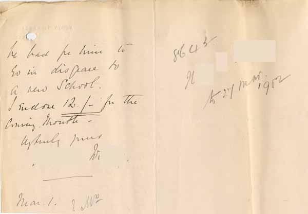 Large size image of Case 8645 14. Letter from Mrs W. asking about H.  1 March 1902
 page 2