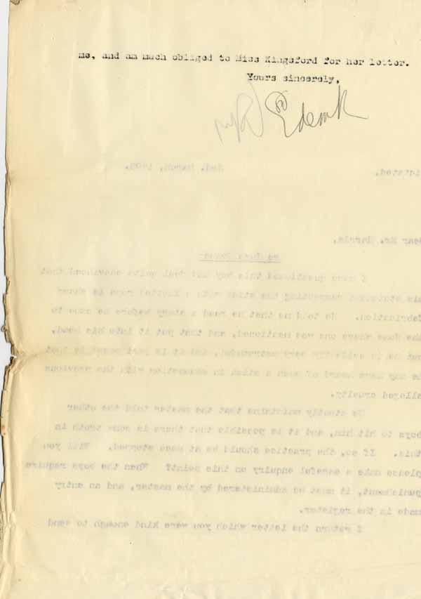 Large size image of Case 8645 15. Copy letter from Revd Edward Rudolf to Revd Harris giving his conclusions on H's complaints  3 March 1902
 page 2