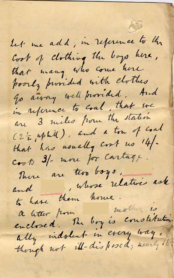 Large size image of Case 8645 18. Letter from Mr Powell of St Benet's Home to Revd Edward Rudolf about H's proposed removal to learn cabinet making and his possible bright prospects if allowed to continue with his education  7 November 1907
 page 3