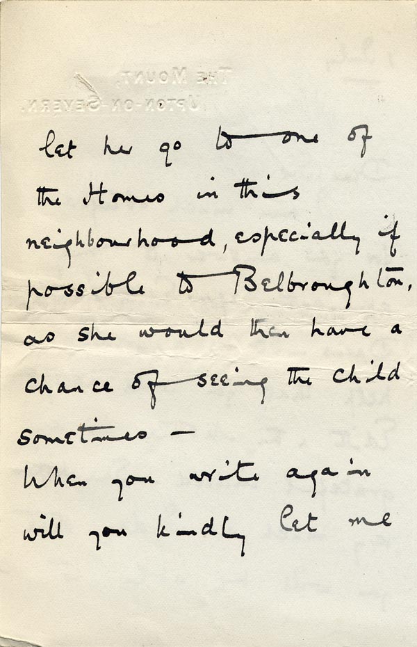 Large size image of Case 9059 2. Letter from Mrs C. H. Pode expressing pleasure that the Society will accept E.  1 July 1902
 page 2