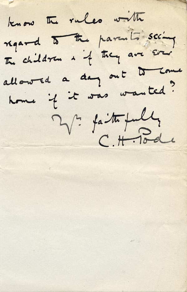 Large size image of Case 9059 2. Letter from Mrs C. H. Pode expressing pleasure that the Society will accept E.  1 July 1902
 page 3