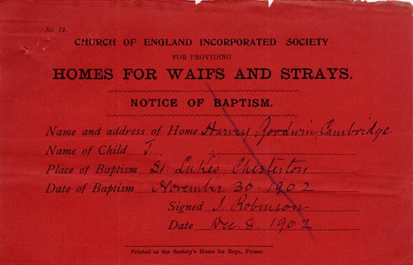 Large size image of Case 9146 3. Notice of baptism on 30 November 1902  8 December 1902
 page 1