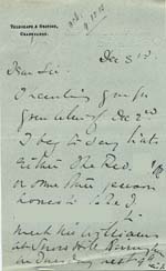 Image of Case 9308 7. Letter from Mrs O'B. about travel arrangements  3 December 1902
 page 1
