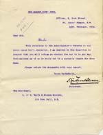 Image of Case 9308 15. Letter from Gordon Boys Homeasking if J. is at all (quote)feeble minded(unquote)  14 February 1910
 page 1