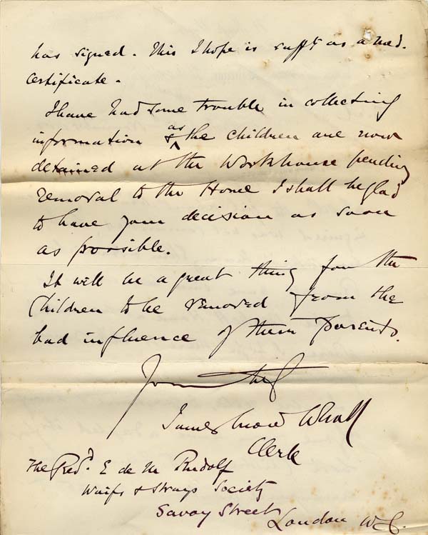 Large size image of Case 9315 3. Letter from the Worksop Union enclosing application form  27 November 1902
 page 2